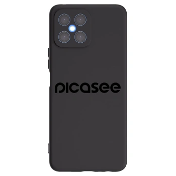 Picasee silikonowe czarne etui na Honor X8 4G - Picasee - new logo - black