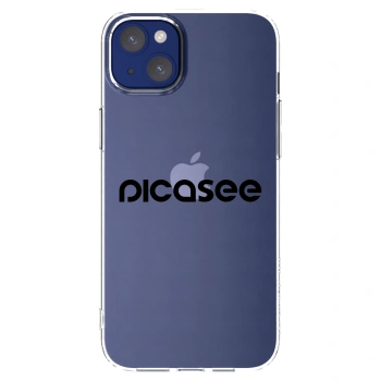 Picasee silikonowe przeźroczyste etui na Apple iPhone 14 Plus - Picasee - new logo - black