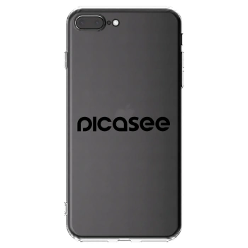 Picasee silikonowe przeźroczyste etui na Apple iPhone 8 Plus - Picasee - new logo - black