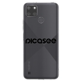 Picasee silikonowe przeźroczyste etui na Realme C21Y - Picasee - new logo - black