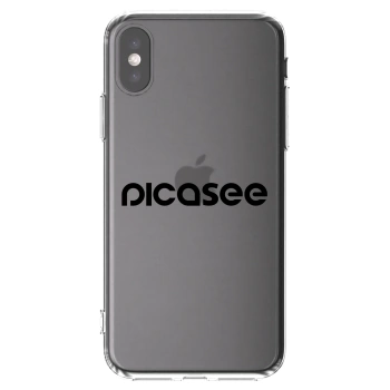 Picasee silikonowe przeźroczyste etui na Apple iPhone X/XS - Picasee - new logo - black