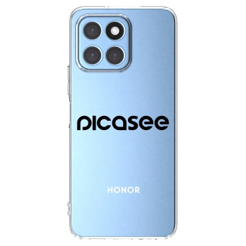 Picasee silikonowe przeźroczyste etui na Honor X6 - Picasee - new logo - black