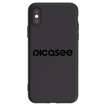 Picasee silikonowe czarne etui na Apple iPhone X/XS - Picasee - new logo - black