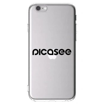 Picasee silikonowe przeźroczyste etui na Apple iPhone 6/6S - Picasee - new logo - black