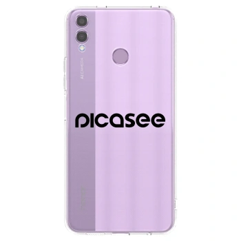 Picasee silikonowe przeźroczyste etui na Honor 8X - Picasee - new logo - black