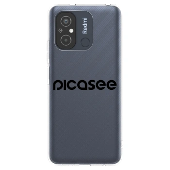 Picasee silikonowe przeźroczyste etui na Xiaomi Redmi 12C - Picasee - new logo - black