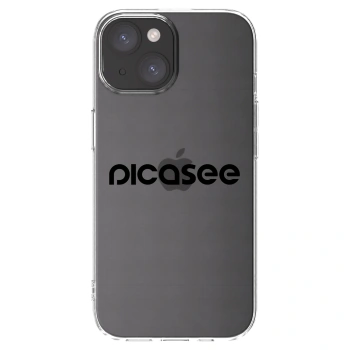 Picasee silikonowe przeźroczyste etui na Apple iPhone 15 - Picasee - new logo - black