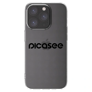 Picasee silikonowe przeźroczyste etui na Apple iPhone 15 Pro - Picasee - new logo - black