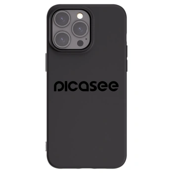 Picasee silikonowe czarne etui na Apple iPhone 15 Pro Max - Picasee - new logo - black