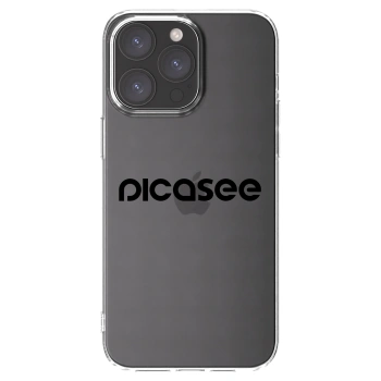 Picasee silikonowe przeźroczyste etui na Apple iPhone 15 Pro Max - Picasee - new logo - black
