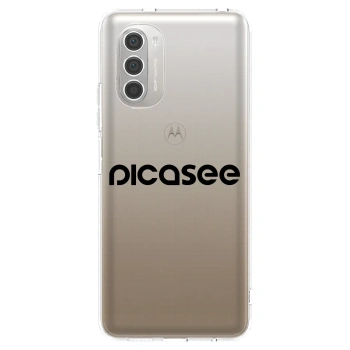 Picasee silikonowe przeźroczyste etui na Motorola Moto G51 - Picasee - new logo - black