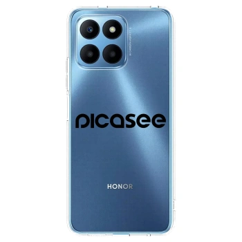 Picasee silikonowe przeźroczyste etui na Honor 70 Lite - Picasee - new logo - black