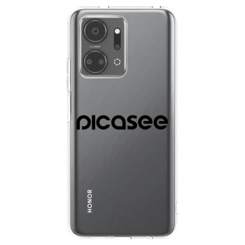 Picasee silikonowe przeźroczyste etui na Honor X7a - Picasee - new logo - black