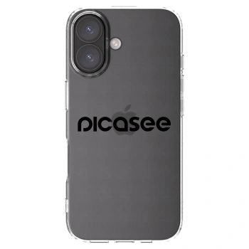 Picasee silikonowe przeźroczyste etui na Apple iPhone 16 - Picasee - new logo - black