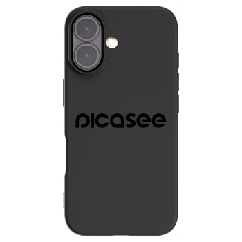 Picasee silikonowe czarne etui na Apple iPhone 16 - Picasee - new logo - black