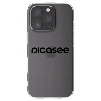 Picasee silikonowe przeźroczyste etui na Apple iPhone 16 Pro - Picasee - new logo - black