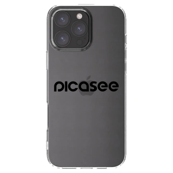 Picasee silikonowe przeźroczyste etui na Apple iPhone 16 Pro Max - Picasee - new logo - black