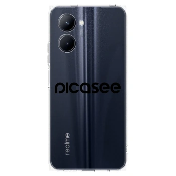 Picasee silikonowe przeźroczyste etui na Realme C33 (2023) - Picasee - new logo - black