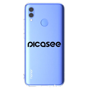 Picasee silikonowe przeźroczyste etui na Honor 10 Lite - Picasee - new logo - black