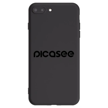 Picasee silikonowe czarne etui na Apple iPhone 8 Plus - Picasee - new logo - black
