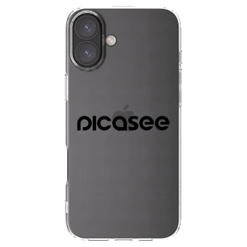 Picasee silikonowe przeźroczyste etui na Apple iPhone 16 Plus - Picasee - new logo - black