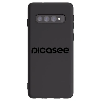 Picasee silikonowe czarne etui na Samsung Galaxy S10 G973 - Picasee - new logo - black