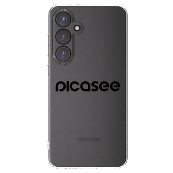 Picasee silikonowe przeźroczyste etui na Samsung Galaxy S24 FE S721B - Picasee - new logo - black