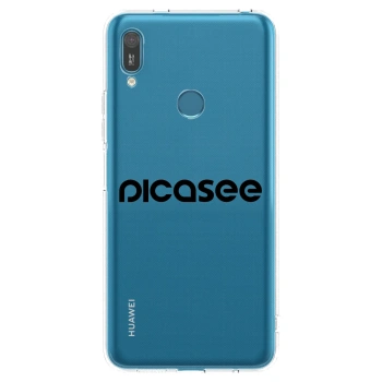 Picasee silikonowe przeźroczyste etui na Huawei Y7 2019 - Picasee - new logo - black