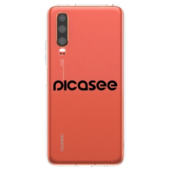 Picasee silikonowe przeźroczyste etui na Huawei P30 - Picasee - new logo - black