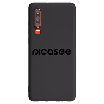 Picasee silikonowe czarne etui na Huawei P30 - Picasee - new logo - black