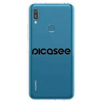 Picasee silikonowe przeźroczyste etui na Huawei Y6 2019 - Picasee - new logo - black