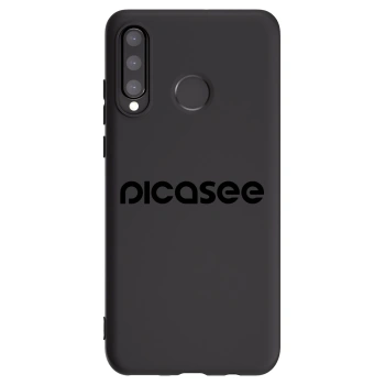 Picasee silikonowe czarne etui na Huawei P30 Lite - Picasee - new logo - black