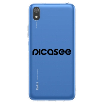 Picasee silikonowe przeźroczyste etui na Xiaomi Redmi 7A - Picasee - new logo - black