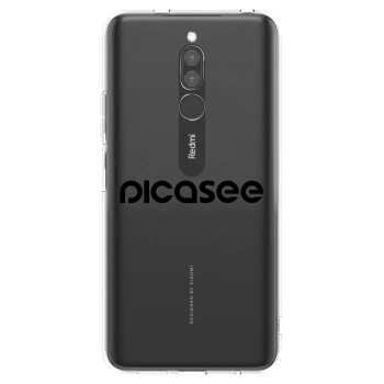 Picasee silikonowe przeźroczyste etui na Xiaomi Redmi 8 - Picasee - new logo - black