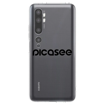Picasee silikonowe przeźroczyste etui na Xiaomi Mi Note 10 (Pro) - Picasee - new logo - black