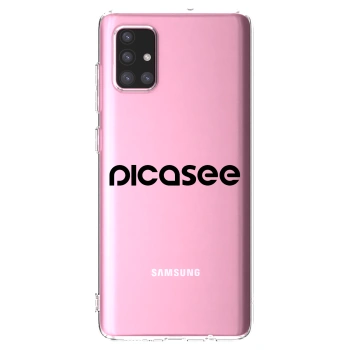 Picasee silikonowe przeźroczyste etui na Samsung Galaxy A71 A715F - Picasee - new logo - black