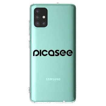 Picasee silikonowe przeźroczyste etui na Samsung Galaxy A51 A515F - Picasee - new logo - black