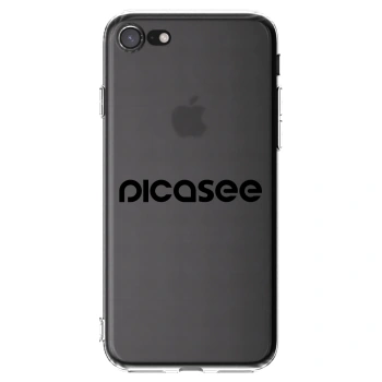 Picasee silikonowe przeźroczyste etui na Apple iPhone SE 2020 - Picasee - new logo - black