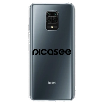 Picasee silikonowe przeźroczyste etui na Xiaomi Redmi Note 9 Pro - Picasee - new logo - black