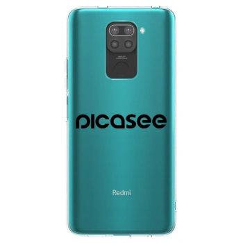 Picasee silikonowe czarne etui na Xiaomi Redmi Note 9 - Picasee - new logo - black