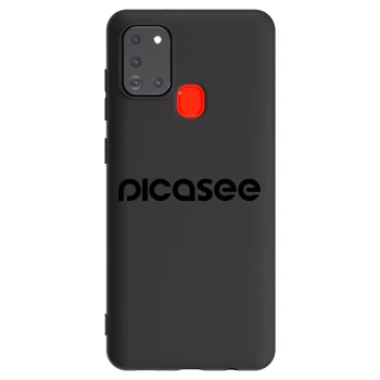 Picasee silikonowe czarne etui na Samsung Galaxy A21s - Picasee - new logo - black