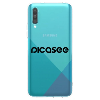 Picasee silikonowe przeźroczyste etui na Samsung Galaxy A30s A307F - Picasee - new logo - black