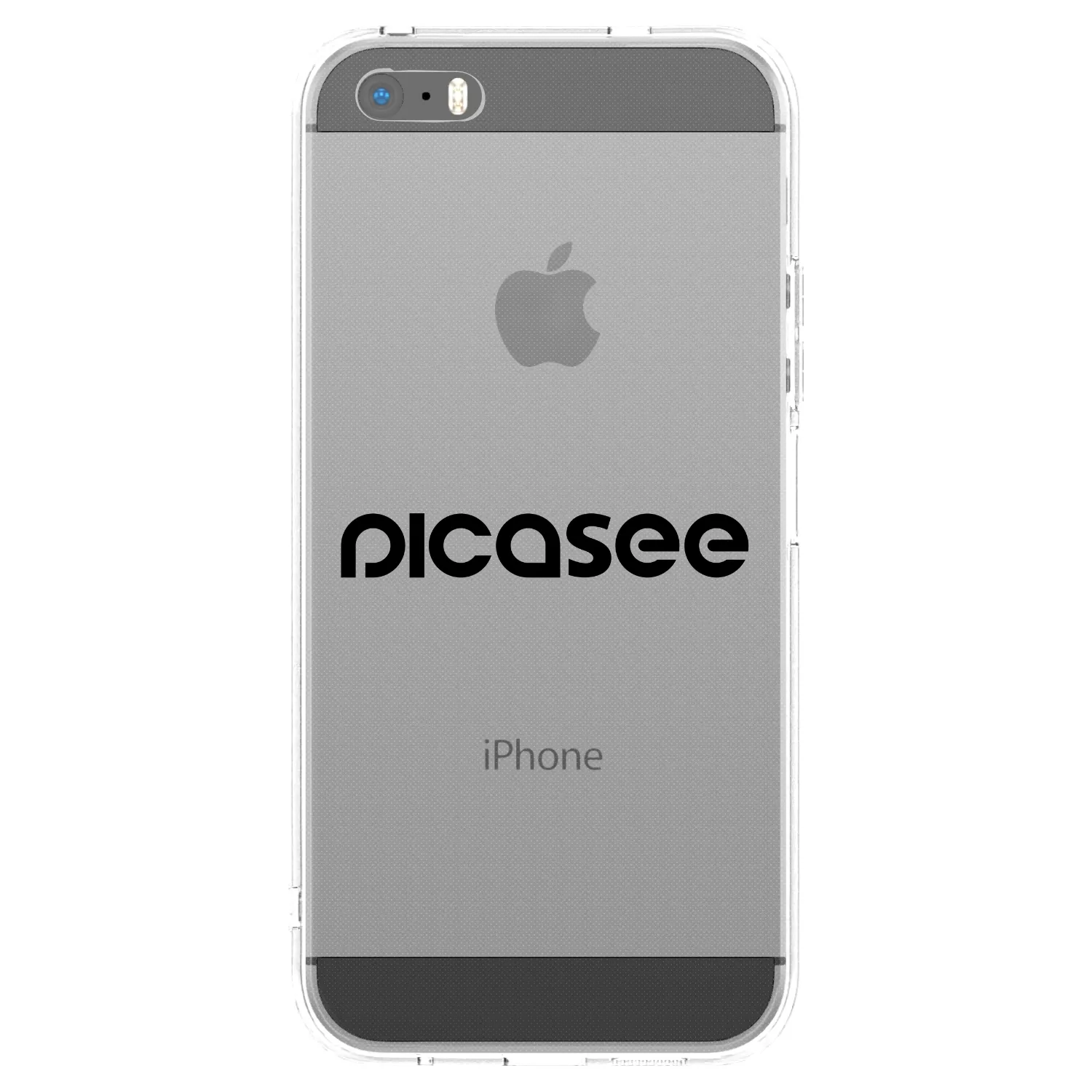 Picasee silikonowe przeźroczyste etui na Apple iPhone 5/5S/SE - Picasee - new logo - black