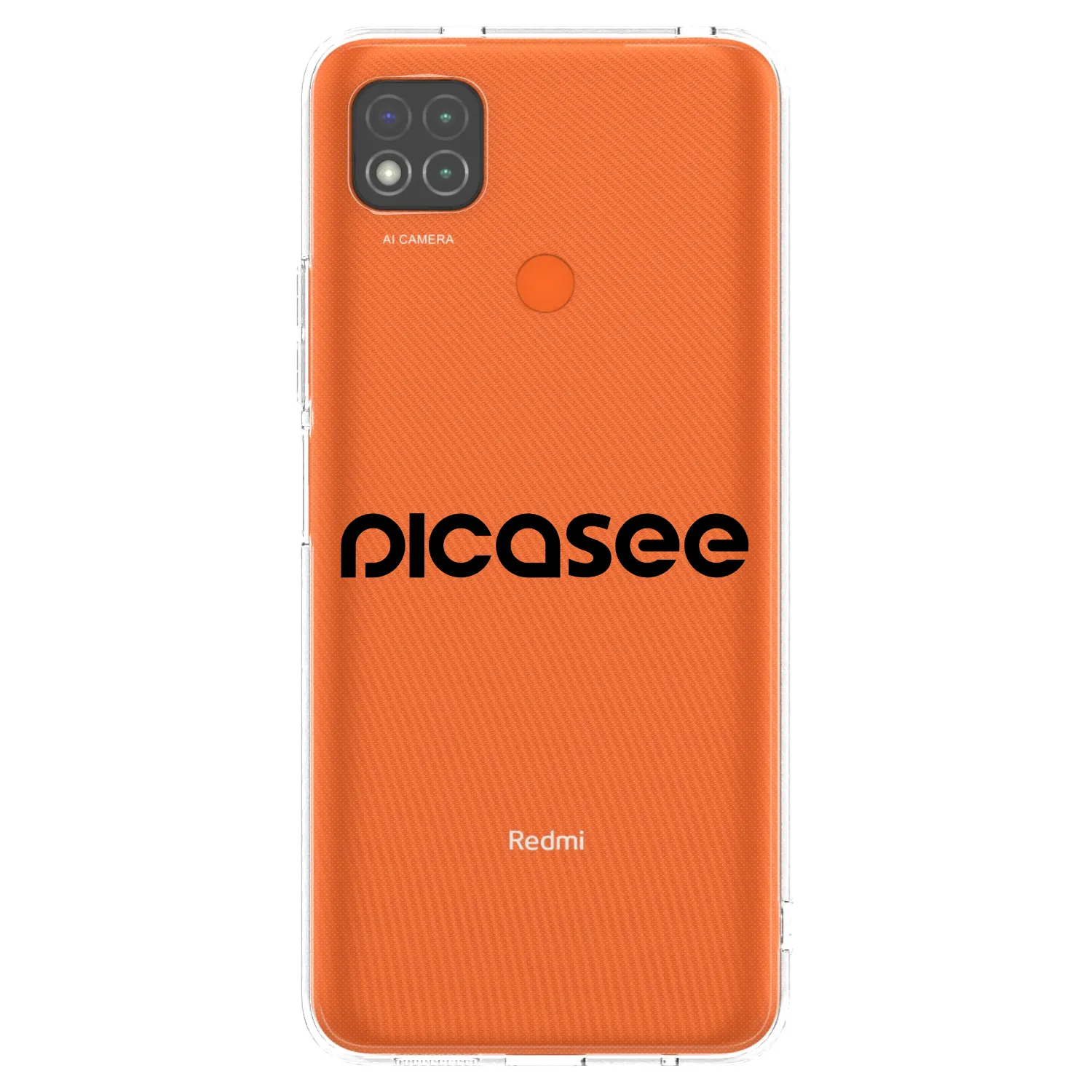 Picasee silikonowe przeźroczyste etui na Xiaomi Redmi 9C - Picasee - new logo - black