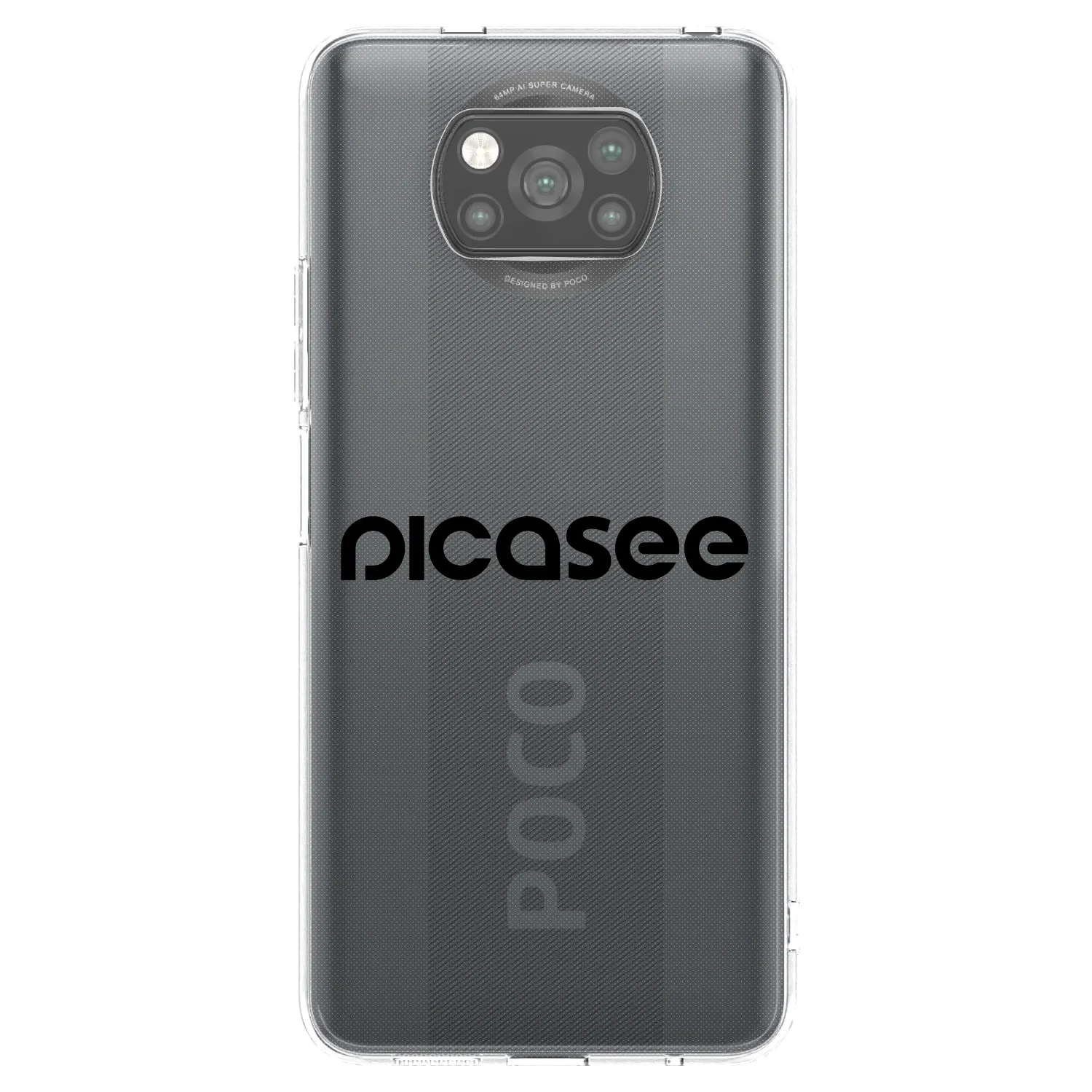 Picasee silikonowe czarne etui na Xiaomi Poco X3 - Picasee - new logo - black