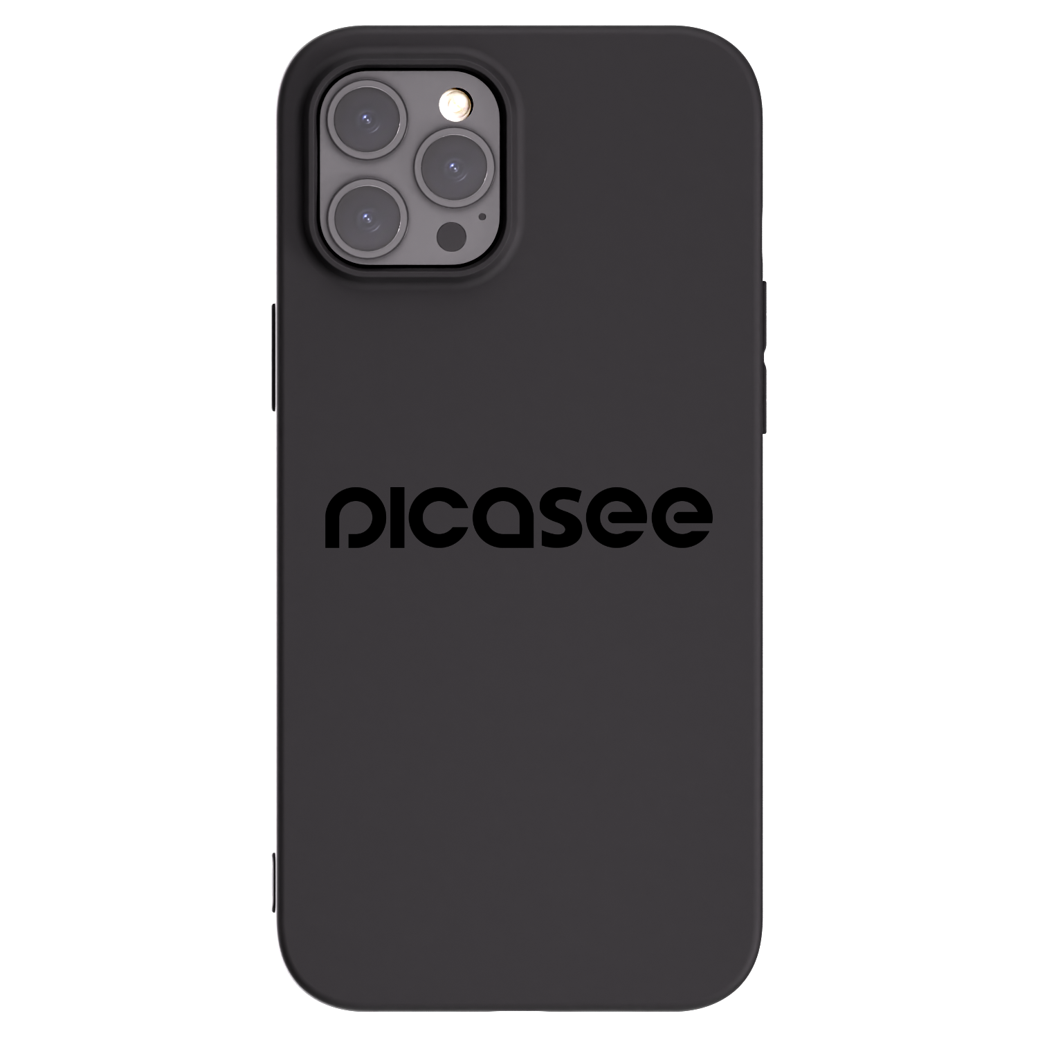 Picasee silikonowe czarne etui na Apple iPhone 12 Pro Max - Picasee - new logo - black