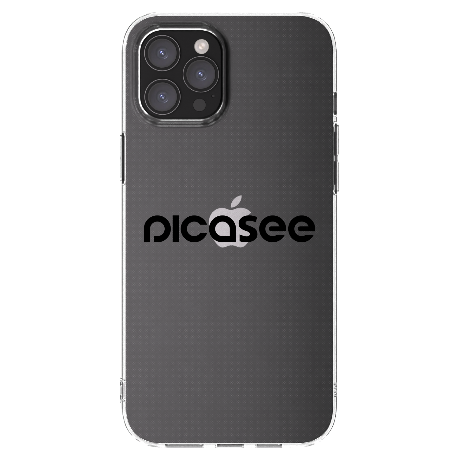 Picasee silikonowe przeźroczyste etui na Apple iPhone 12 Pro Max - Picasee - new logo - black
