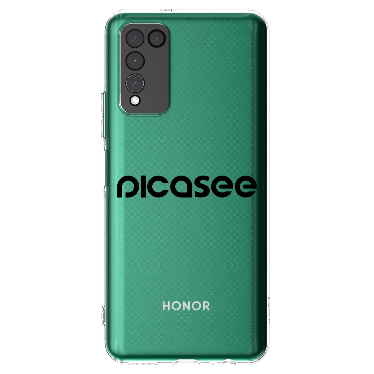 Picasee silikonowe przeźroczyste etui na Honor 10X Lite - Picasee - new logo - black