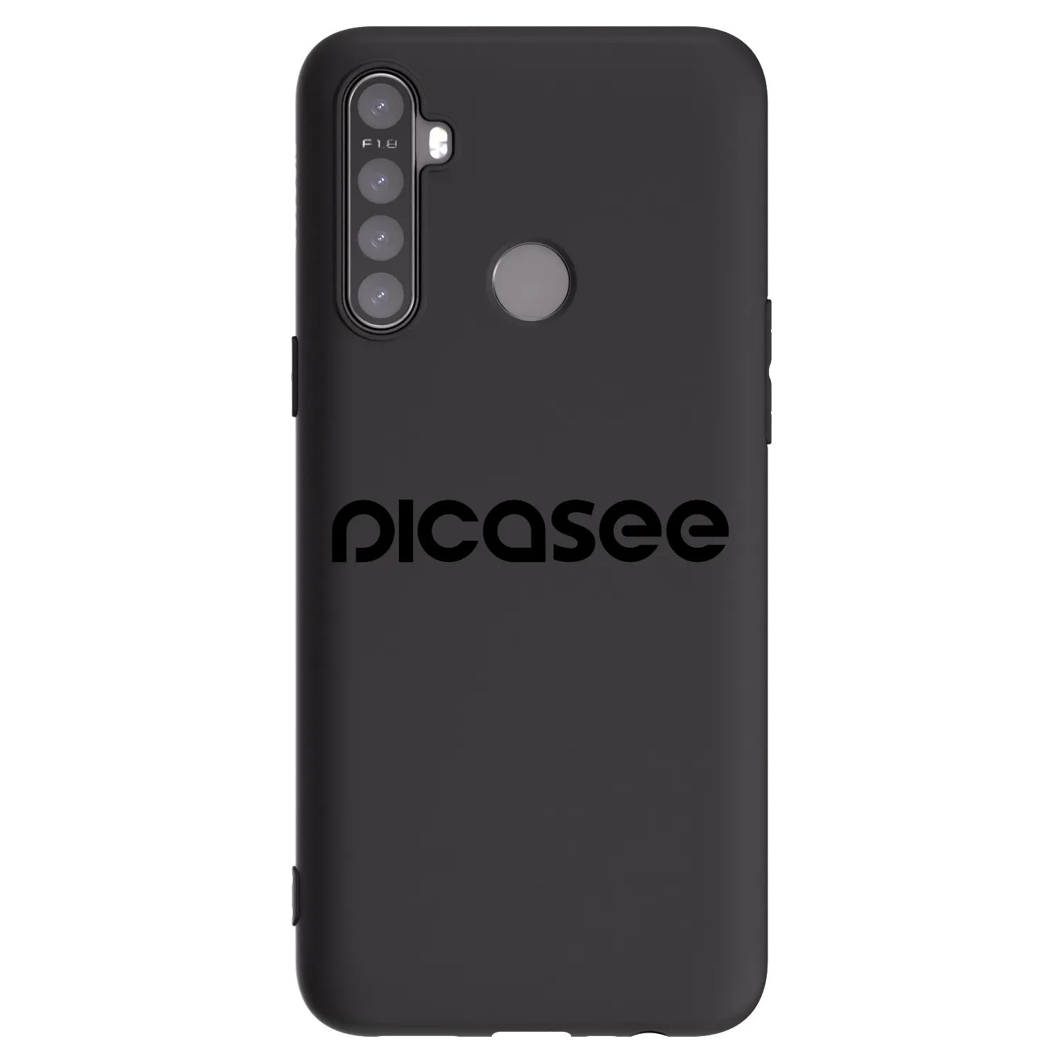 Picasee silikonowe czarne etui na Realme 5 - Picasee - new logo - black