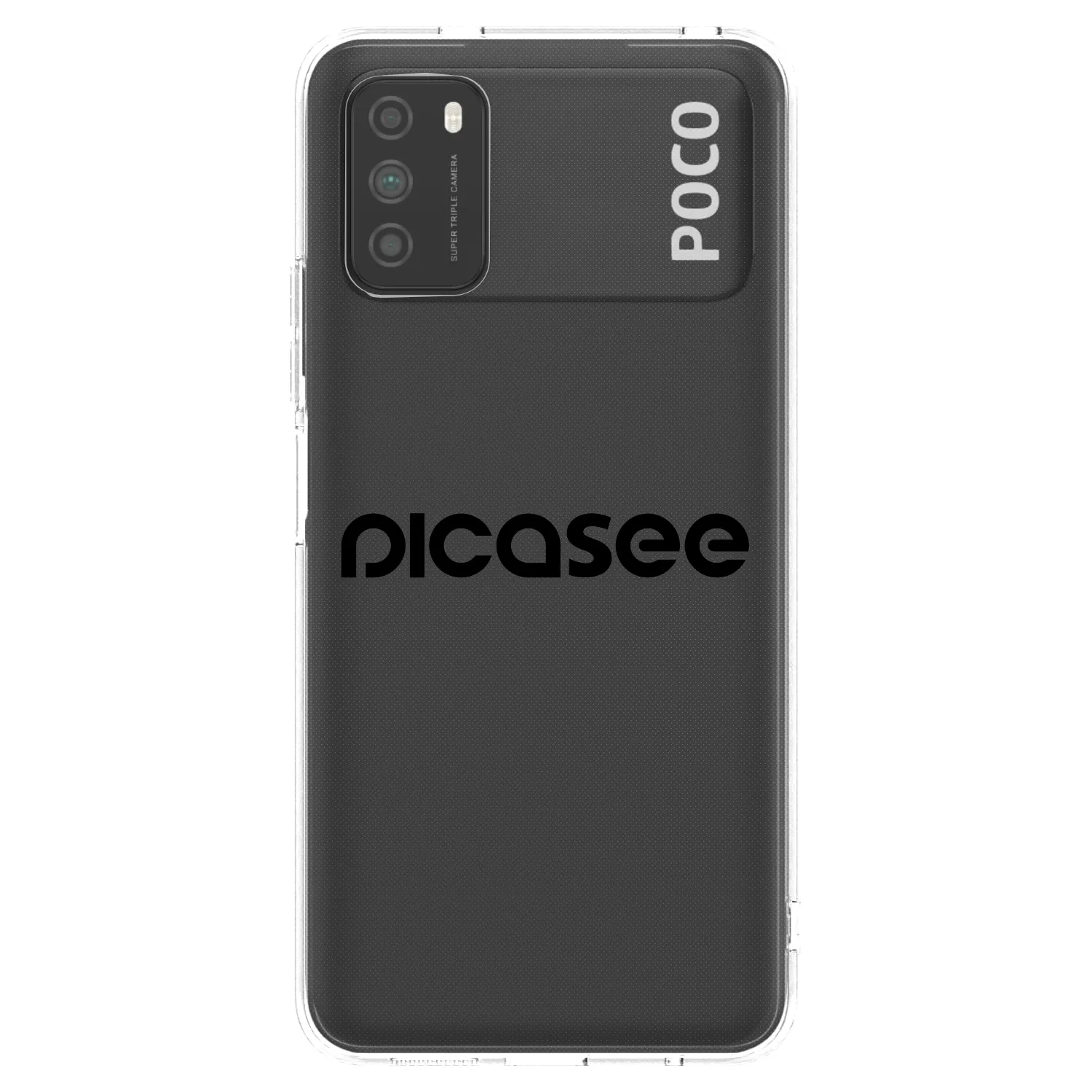 Picasee silikonowe przeźroczyste etui na Xiaomi Poco M3 - Picasee - new logo - black